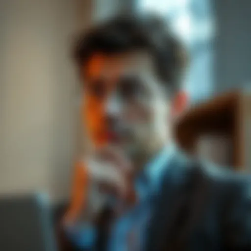 Contemplating New Career Opportunities A thoughtful individual contemplating career options