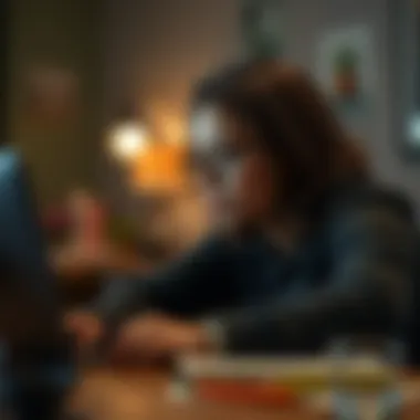 Continuous Learning in the Digital Age A person studying online with focus and determination