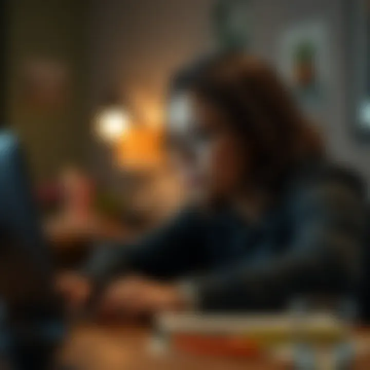 Continuous Learning in the Digital Age A person studying online with focus and determination