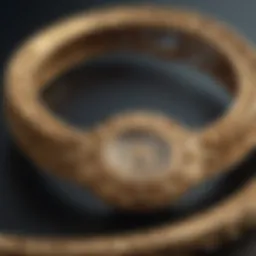 Close-up of gold jewelry showcasing intricate designs