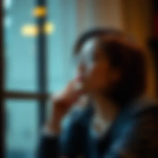 A thoughtful student contemplating their financial future