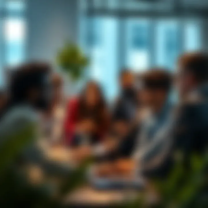 Collaborative Compensation Discussion Diverse team discussing compensation strategies