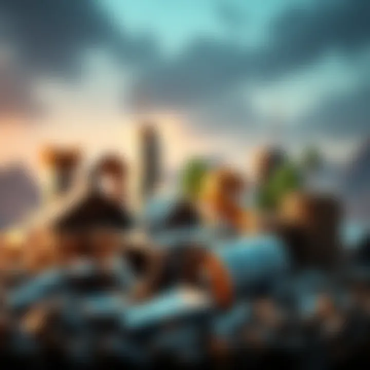 Diverse Income Streams An array of passive income streams represented visually