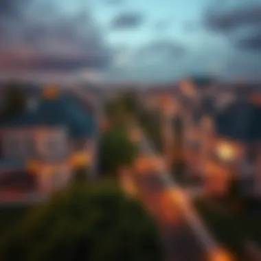 Aerial view of a prestigious real estate neighborhood