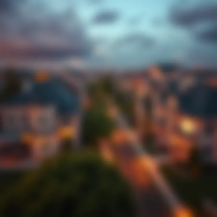 Aerial view of a prestigious real estate neighborhood