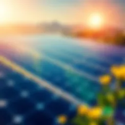 Vibrant solar panels harnessing energy under the sun