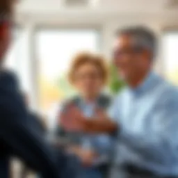 A financial advisor discussing long-term care insurance options with a client.