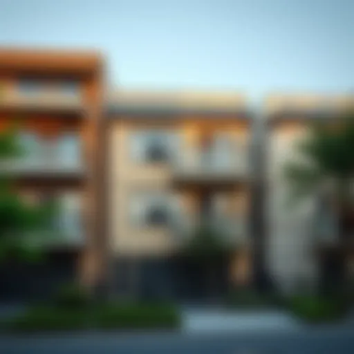 Architectural Design of Four-Unit Buildings Overview of a four-unit building showcasing architectural design