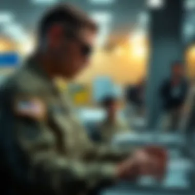 Banking Services Tailored for Service Members Military member engaging with USAA banking services