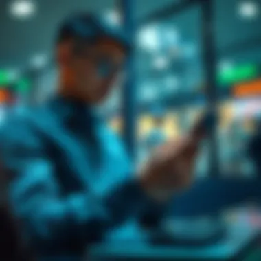 User Navigating a Financial App User navigating a financial app