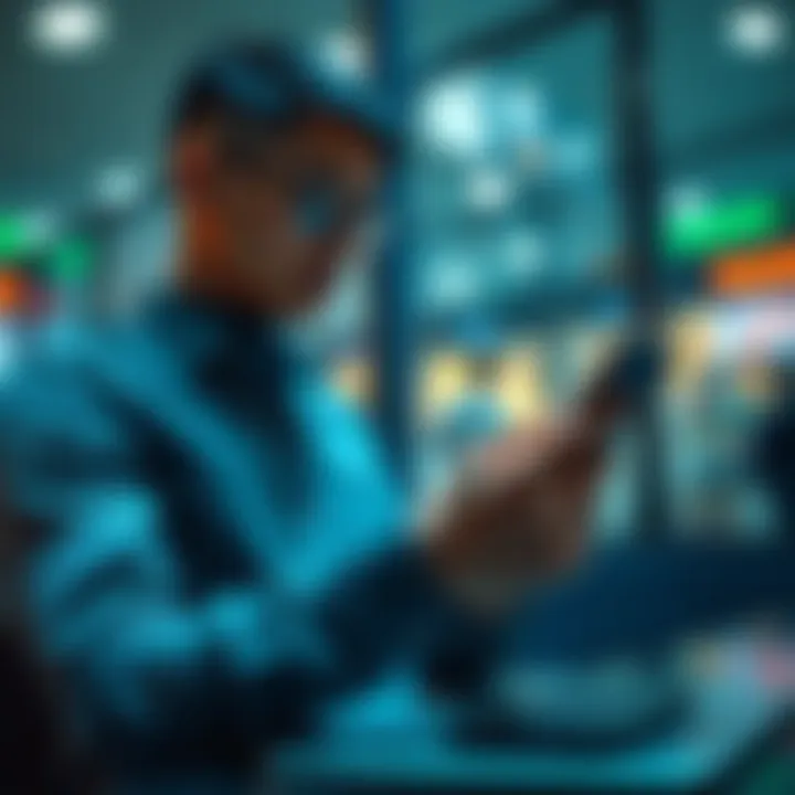 User Navigating a Financial App User navigating a financial app