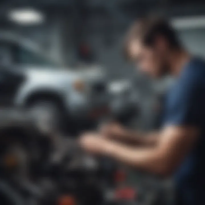 An automotive technician repairing a vehicle