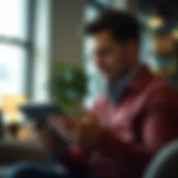 Entrepreneur analyzing funding options on a digital tablet