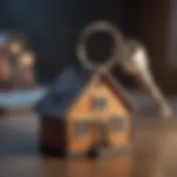 A key resting on a house-shaped keychain symbolizing homeownership.