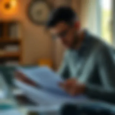 Diligent Review of Tax Records Property owner reviewing tax records