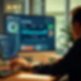 User engaging with online banking interface