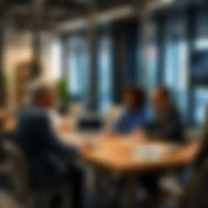 Professional Insights in Real Estate Professional discussion in a modern office setting