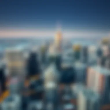 Modern City Skyline Aerial view of a modern city skyline showcasing diverse real estate developments