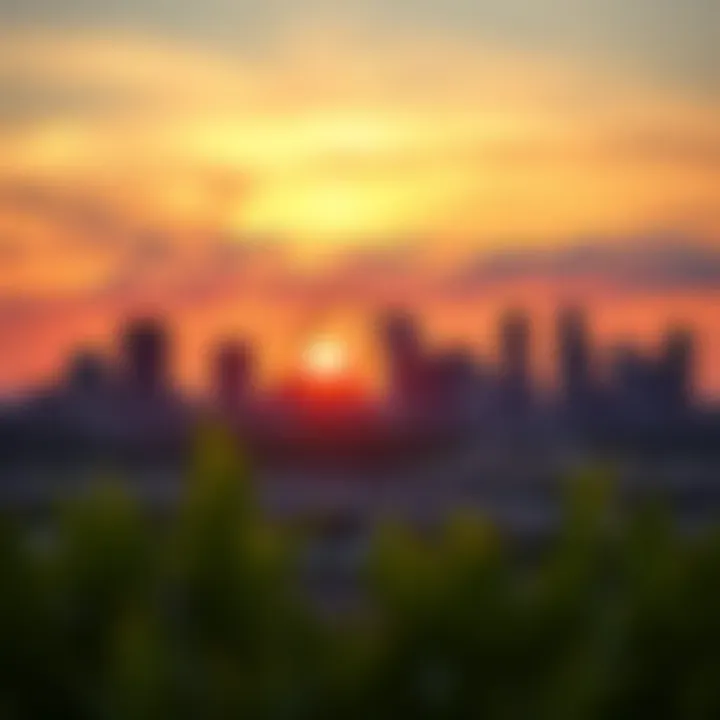 St. Louis Skyline at Sunset A picturesque view of St. Louis skyline at sunset