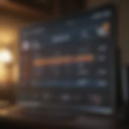 Visual representation of online banking dashboard