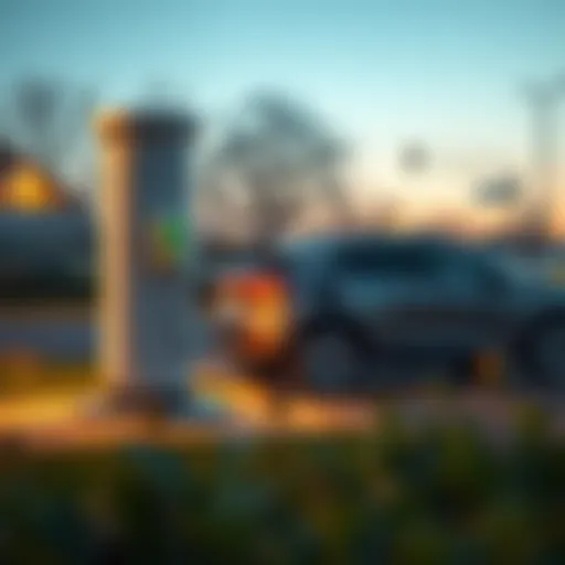 Electric Vehicle Charging Station Illustration of an electric vehicle charging