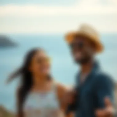 Joyful Travel Experience with Financial Awareness A joyful individual enjoying a travel experience while managing expenses.