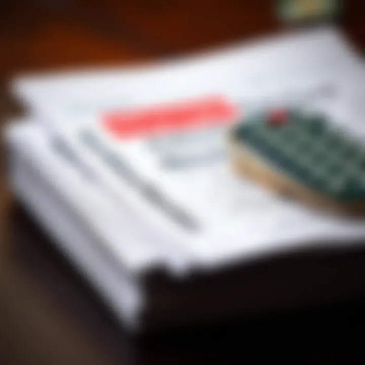 Financial Documentation for Auto Refinancing Stack of financial documents for auto refinancing