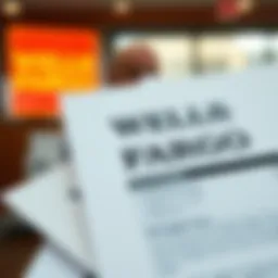 Wells Fargo logo with mortgage paperwork