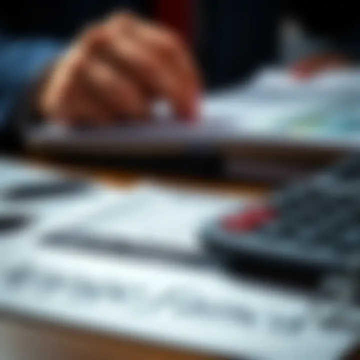 Financial Planning for Mortgage Applications A close-up of a calculator beside a financial planner and mortgage brochure.
